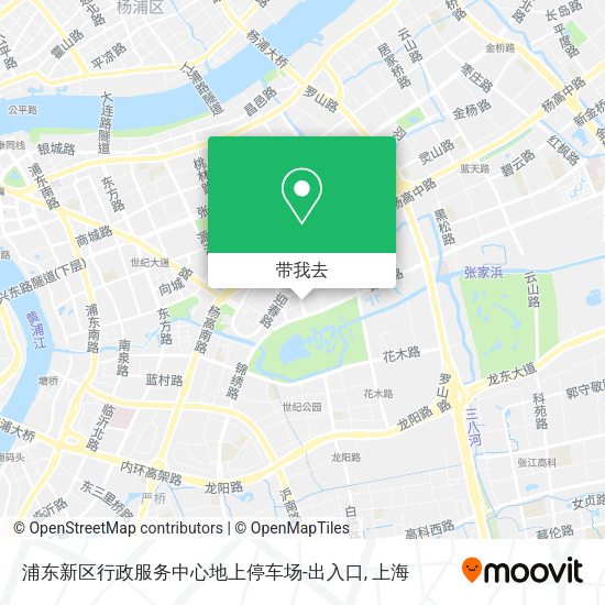 浦东新区行政服务中心地上停车场-出入口地图