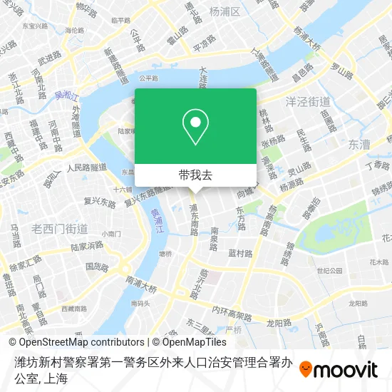 潍坊新村警察署第一警务区外来人口治安管理合署办公室地图