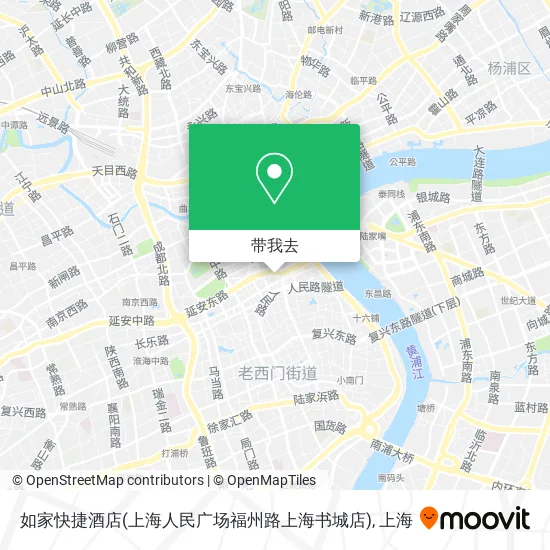 如家快捷酒店(上海人民广场福州路上海书城店)地图