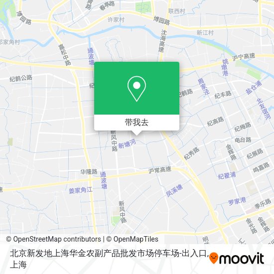 北京新发地上海华金农副产品批发市场停车场-出入口地图