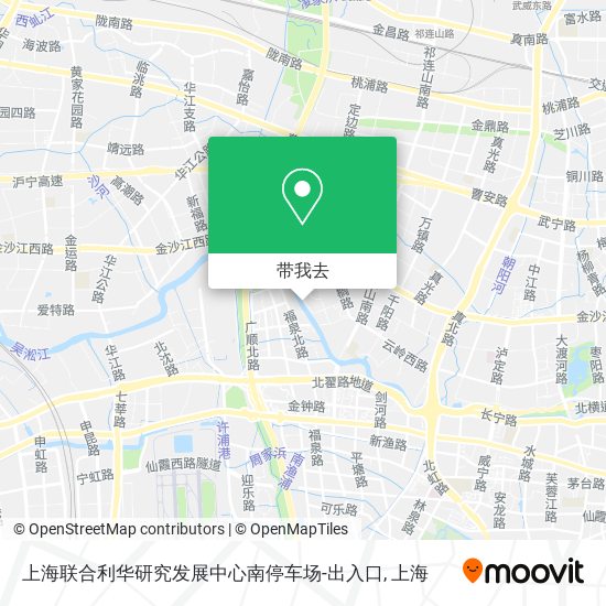 上海联合利华研究发展中心南停车场-出入口地图