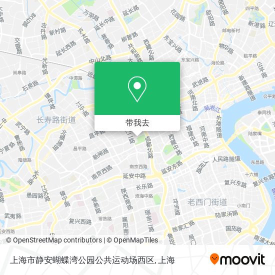 上海市静安蝴蝶湾公园公共运动场西区地图