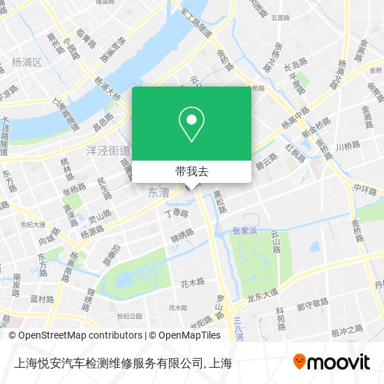 上海悦安汽车检测维修服务有限公司地图