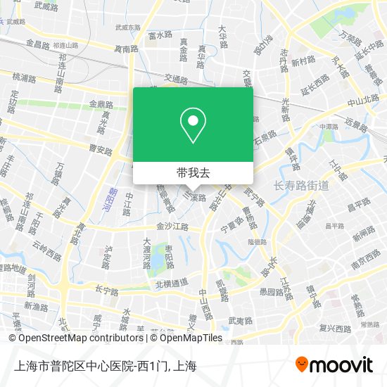 上海市普陀区中心医院-西1门地图