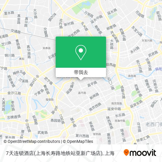7天连锁酒店(上海长寿路地铁站亚新广场店)地图