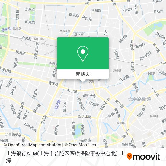 上海银行ATM(上海市普陀区医疗保险事务中心北)地图