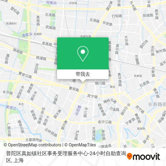 普陀区真如镇社区事务受理服务中心-24小时自助查询区地图