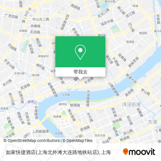 如家快捷酒店(上海北外滩大连路地铁站店)地图