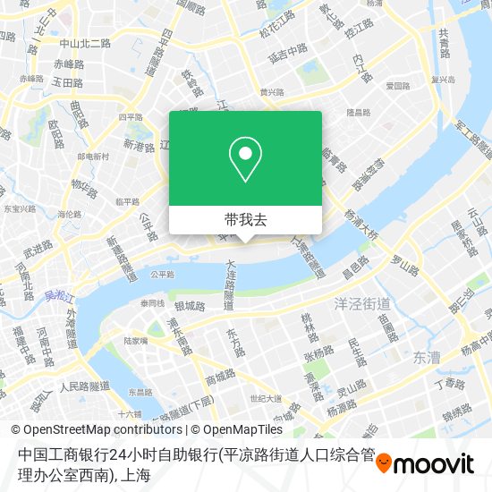 中国工商银行24小时自助银行(平凉路街道人口综合管理办公室西南)地图