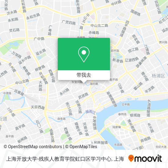 上海开放大学-残疾人教育学院虹口区学习中心地图