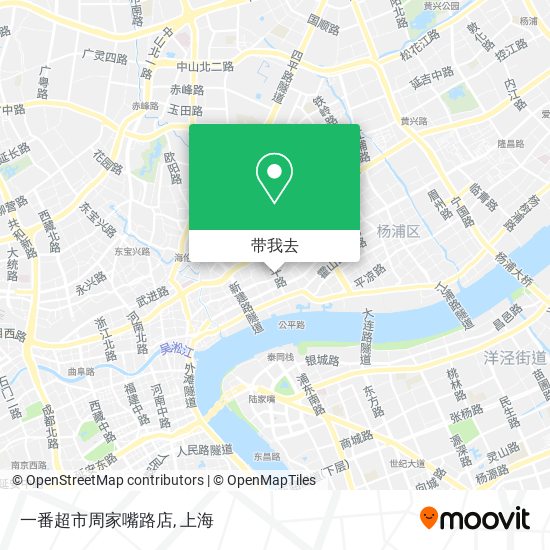 一番超市周家嘴路店地图