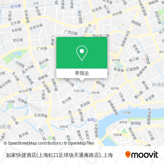 如家快捷酒店(上海虹口足球场天通庵路店)地图