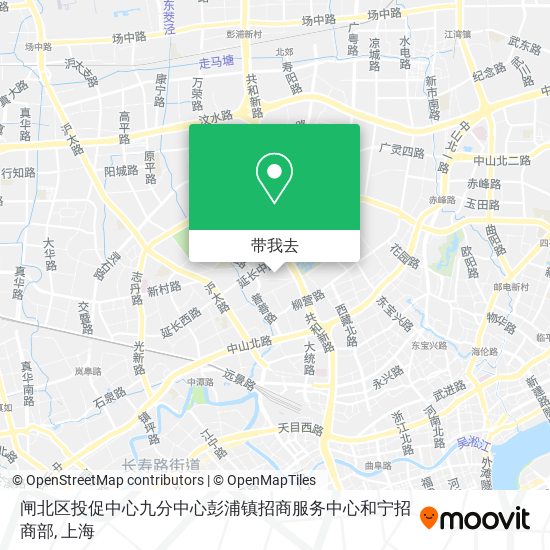 闸北区投促中心九分中心彭浦镇招商服务中心和宁招商部地图