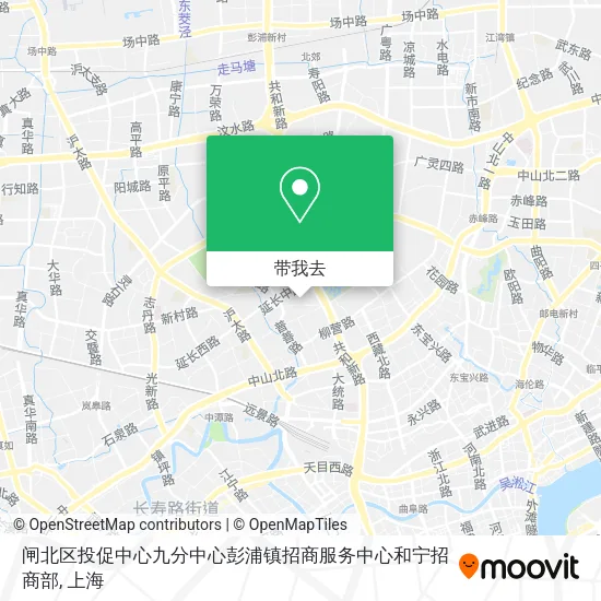 闸北区投促中心九分中心彭浦镇招商服务中心和宁招商部地图
