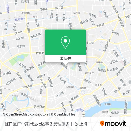 虹口区广中路街道社区事务受理服务中心地图