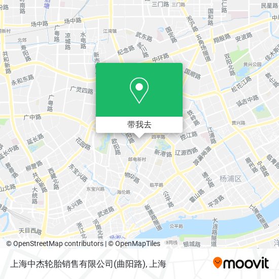 上海中杰轮胎销售有限公司(曲阳路)地图