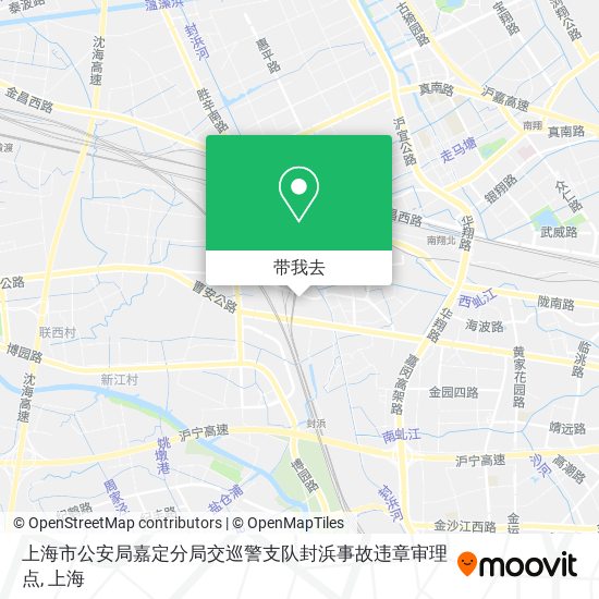 上海市公安局嘉定分局交巡警支队封浜事故违章审理点地图