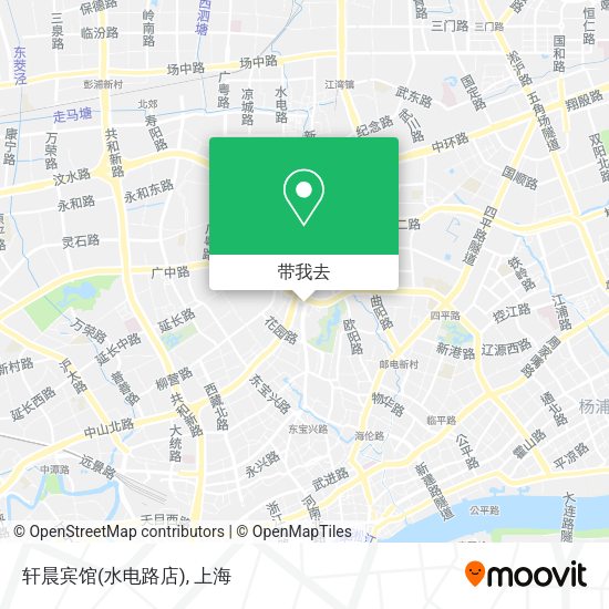 轩晨宾馆(水电路店)地图