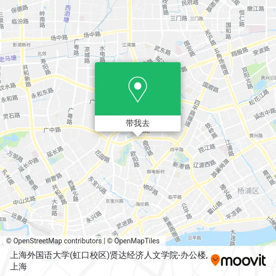 上海外国语大学(虹口校区)贤达经济人文学院-办公楼地图