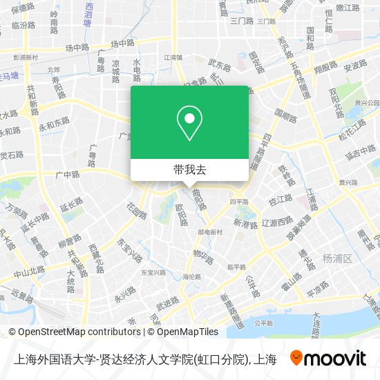 上海外国语大学-贤达经济人文学院(虹口分院)地图