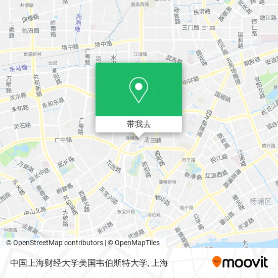 中国上海财经大学美国韦伯斯特大学地图