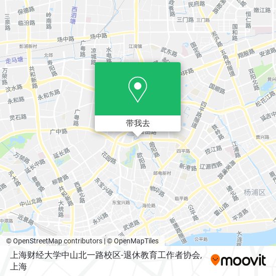 上海财经大学中山北一路校区-退休教育工作者协会地图