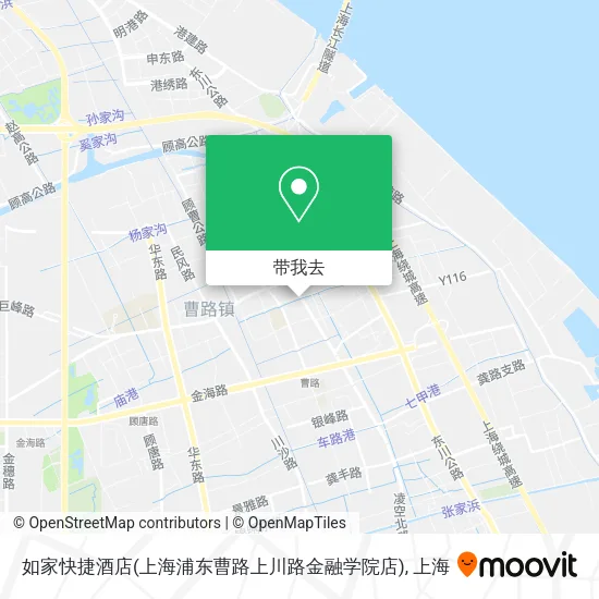 如家快捷酒店(上海浦东曹路上川路金融学院店)地图
