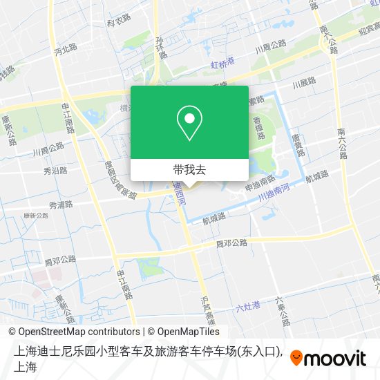 上海迪士尼乐园小型客车及旅游客车停车场(东入口)地图