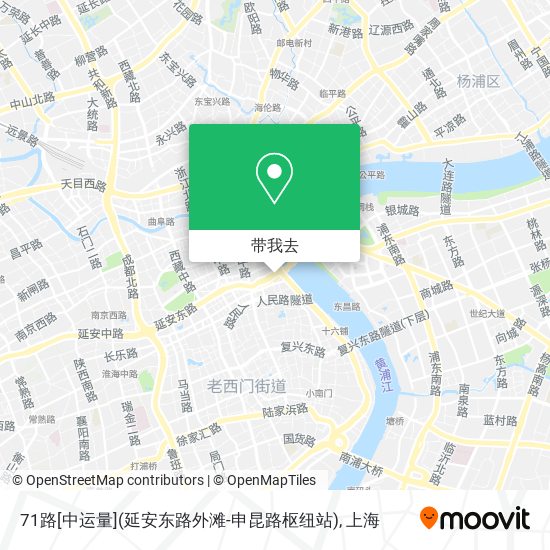71路[中运量](延安东路外滩-申昆路枢纽站)地图