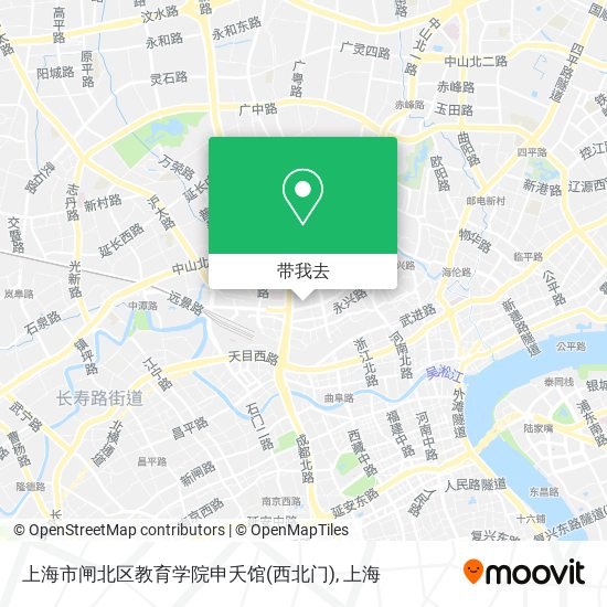 上海市闸北区教育学院申夭馆(西北门)地图