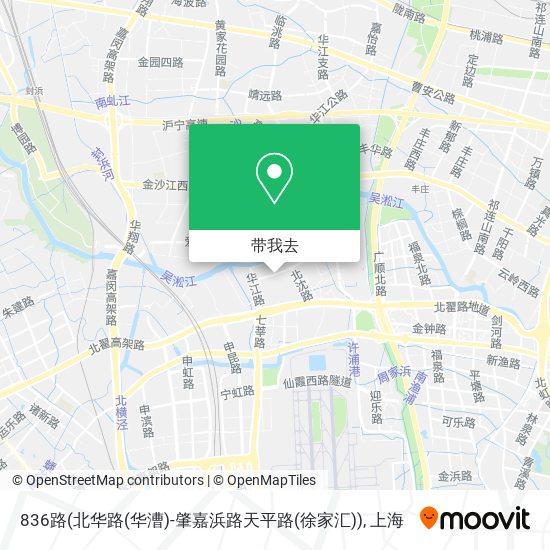 836路(北华路(华漕)-肇嘉浜路天平路(徐家汇))地图