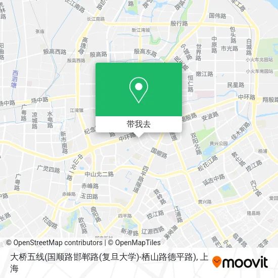 大桥五线(国顺路邯郸路(复旦大学)-栖山路德平路)地图