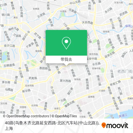 40路(乌鲁木齐北路延安西路-北区汽车站(中山北路))地图