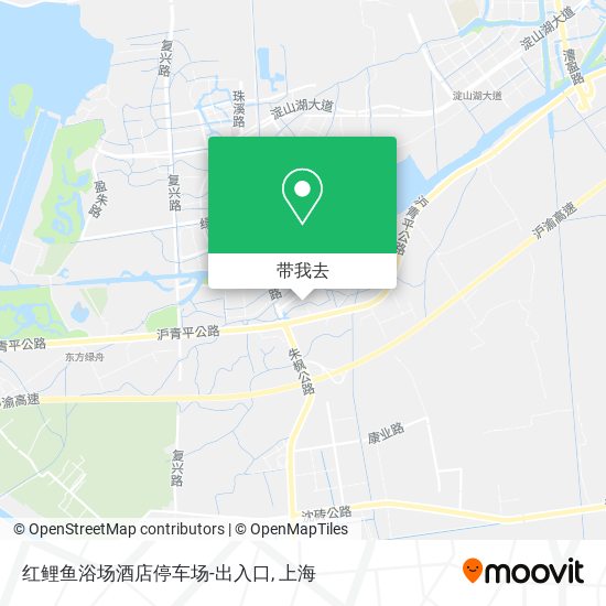 红鲤鱼浴场酒店停车场-出入口地图