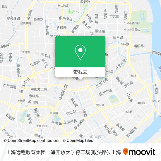 上海远程教育集团上海开放大学停车场(政法路)地图