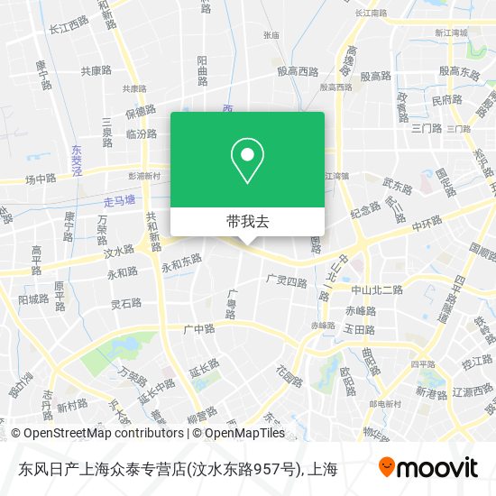 东风日产上海众泰专营店(汶水东路957号)地图