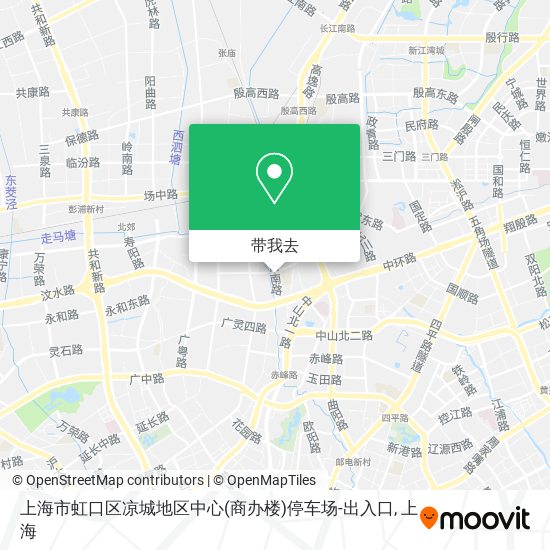 上海市虹口区凉城地区中心(商办楼)停车场-出入口地图