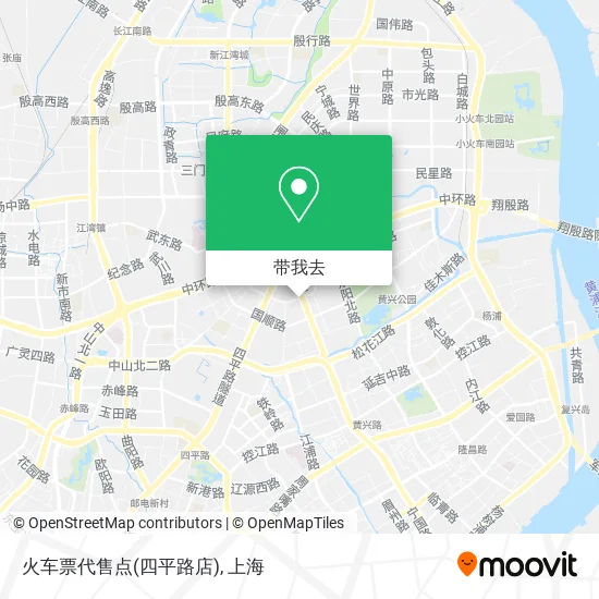火车票代售点(四平路店)地图