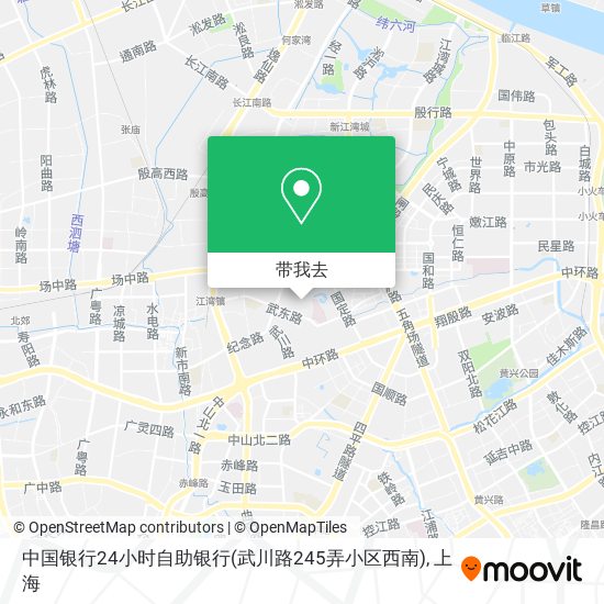 中国银行24小时自助银行(武川路245弄小区西南)地图