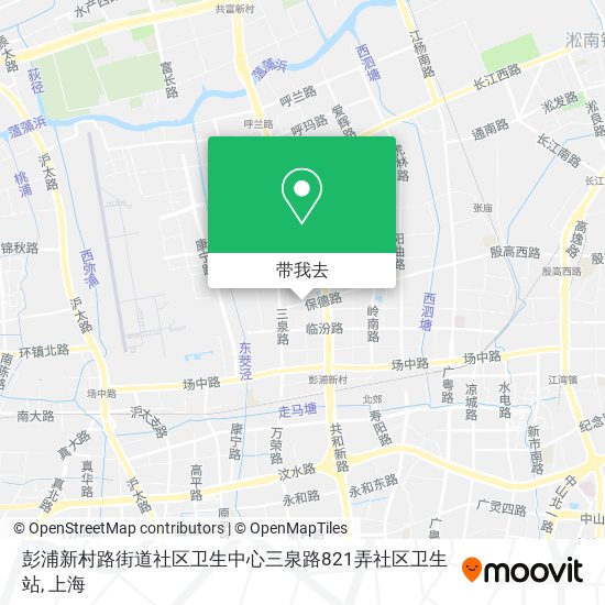 彭浦新村路街道社区卫生中心三泉路821弄社区卫生站地图