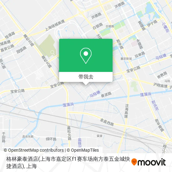 格林豪泰酒店(上海市嘉定区f1赛车场南方泰五金城快捷酒店)地图