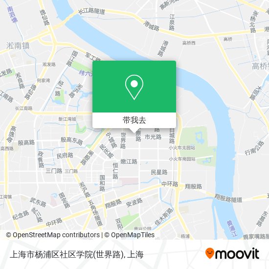 上海市杨浦区社区学院(世界路)地图