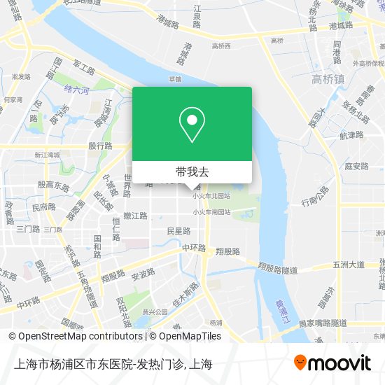 上海市杨浦区市东医院-发热门诊地图