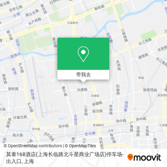 莫泰168酒店(上海长临路北斗星商业广场店)停车场-出入口地图