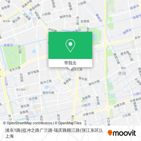 浦东1路(祖冲之路广兰路-瑞庆路顾江路(张江东区))地图