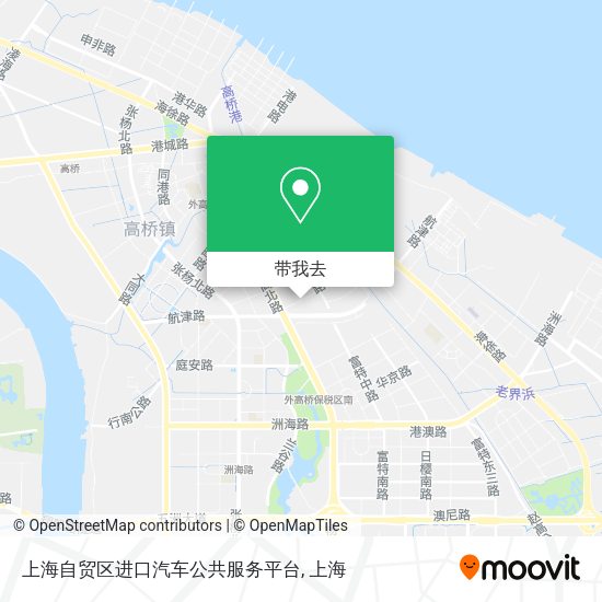 上海自贸区进口汽车公共服务平台地图