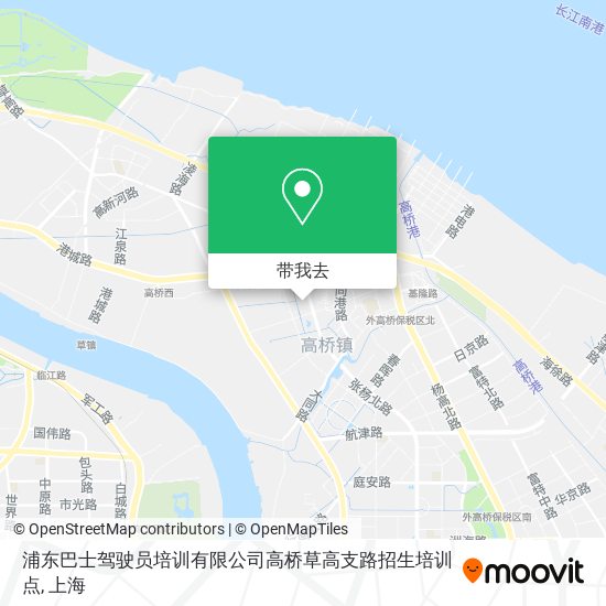 浦东巴士驾驶员培训有限公司高桥草高支路招生培训点地图