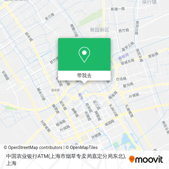 中国农业银行ATM(上海市烟草专卖局嘉定分局东北)地图
