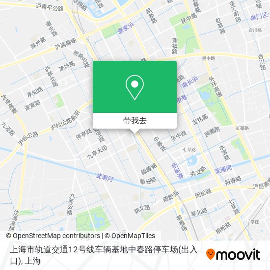 上海市轨道交通12号线车辆基地中春路停车场(出入口)地图