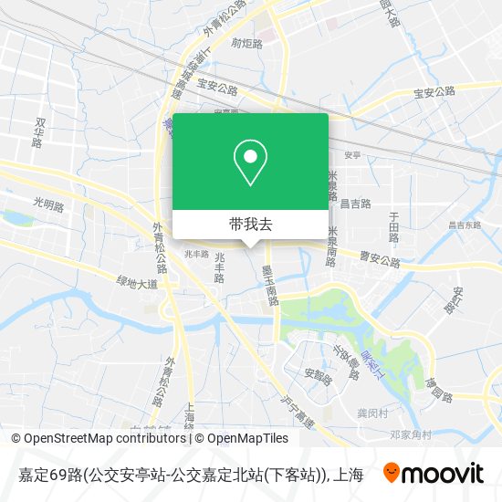 嘉定69路(公交安亭站-公交嘉定北站(下客站))地图
